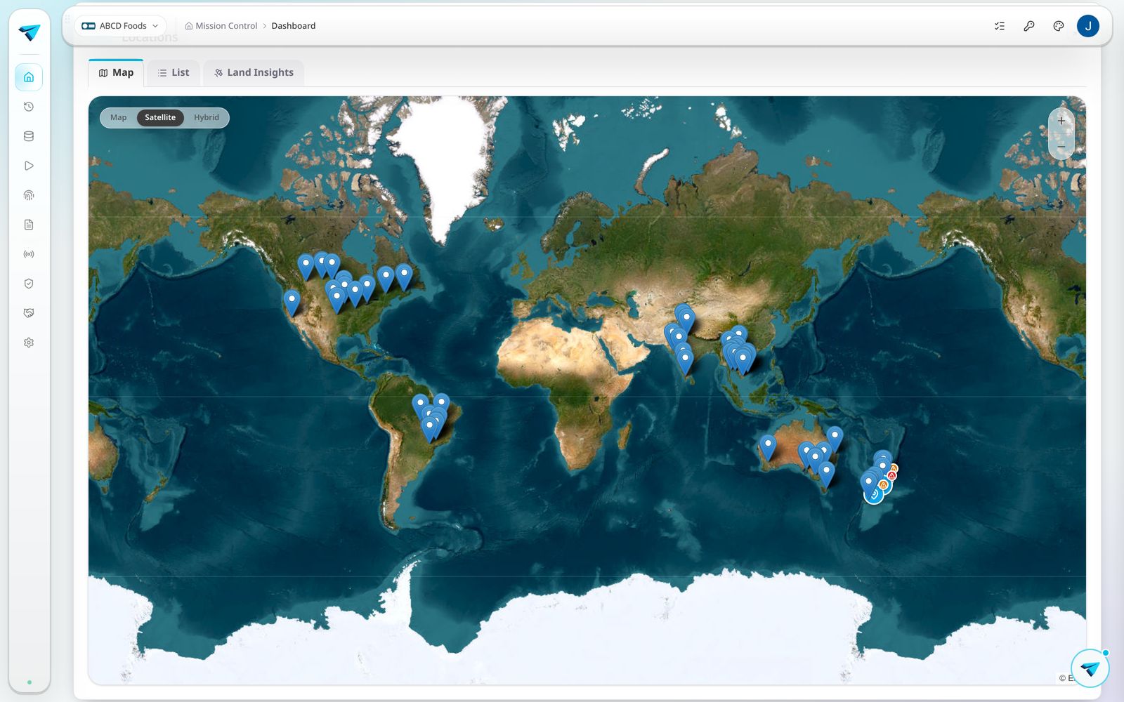 Satellite map of plot boundaries used for the EUDR check